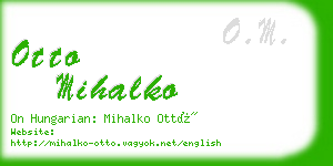 otto mihalko business card
